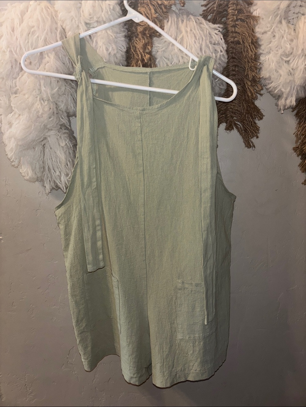 Madewell Sage Green Tie-Strap Sleeveless Tank